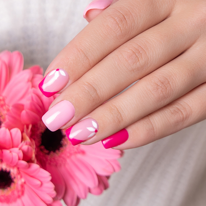 Close-up of a flawless manicure at Le Nail Boutique